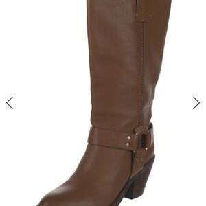 See By Chloe Brown Knee-High Harness Strap Leather Boot